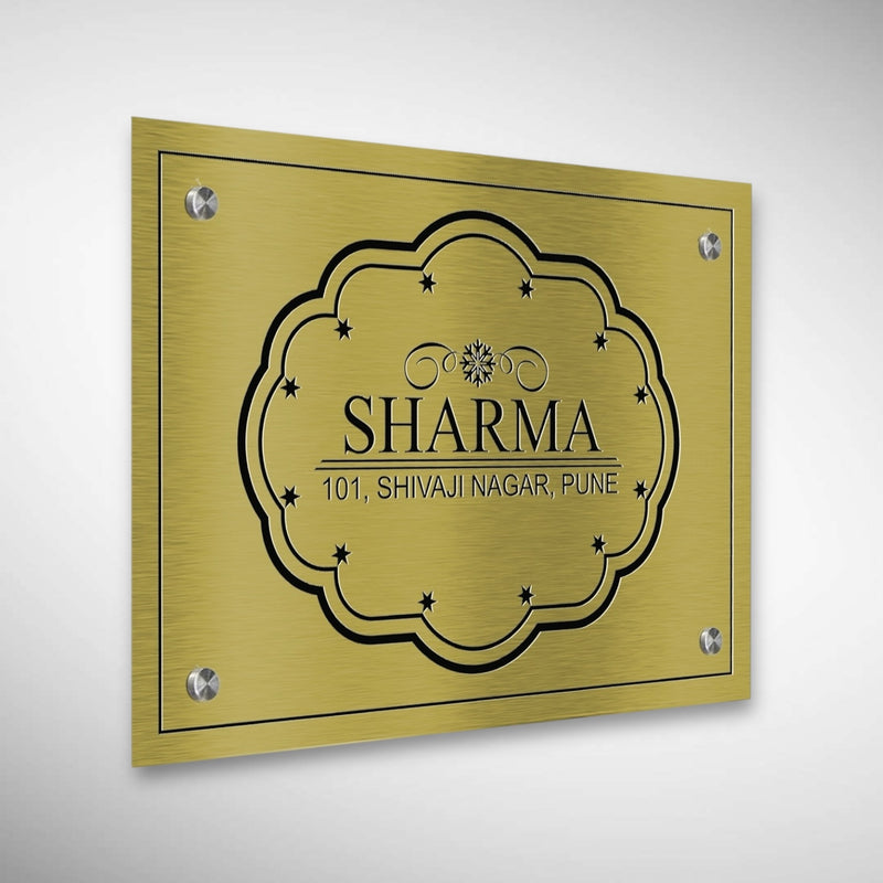 Durable Brass SS Nameplate | SHARMA