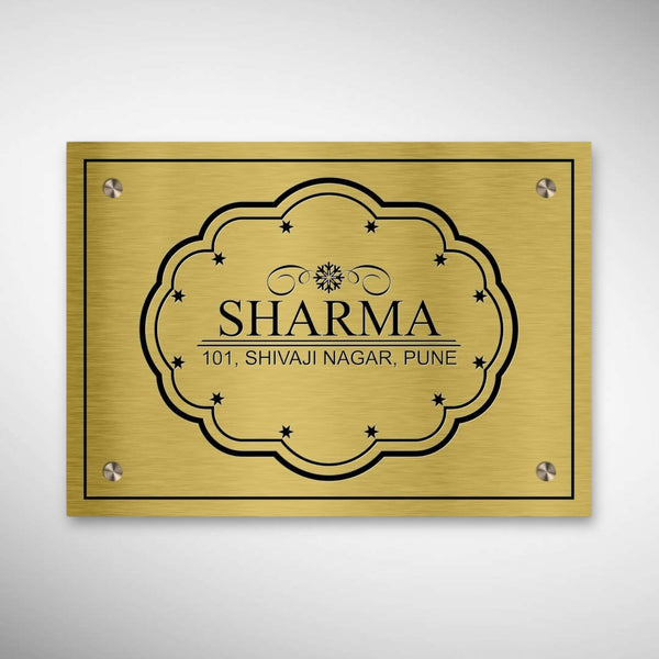Durable Brass SS Nameplate | SHARMA