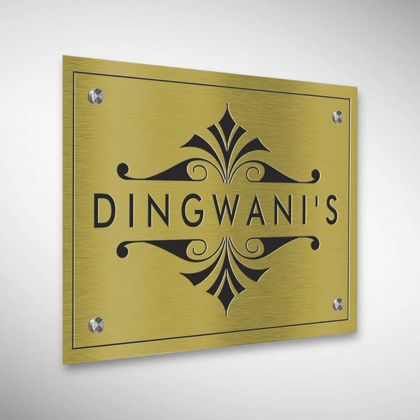 Durable Brass SS Nameplate | DINGWANI'S