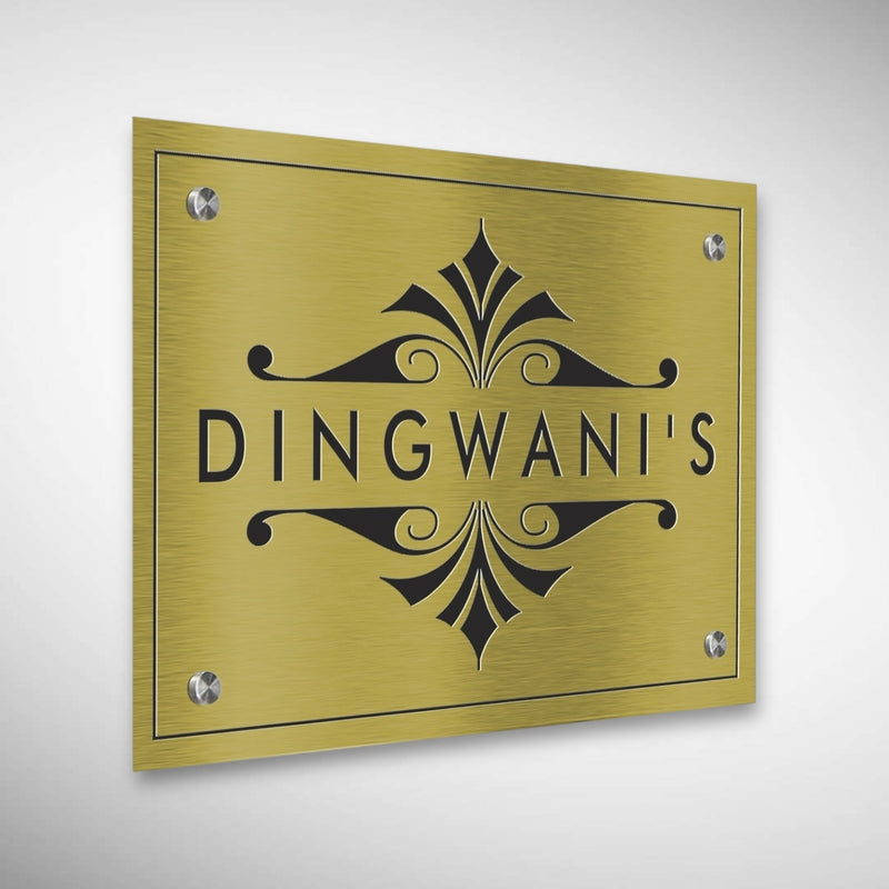 Durable Brass SS Nameplate | DINGWANI'S