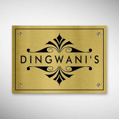 Durable Brass SS Nameplate | DINGWANI'S