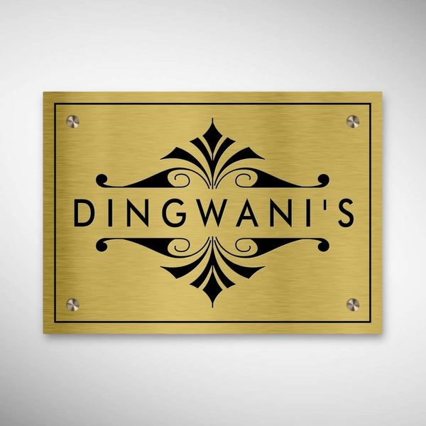 Durable Brass SS Nameplate | DINGWANI'S