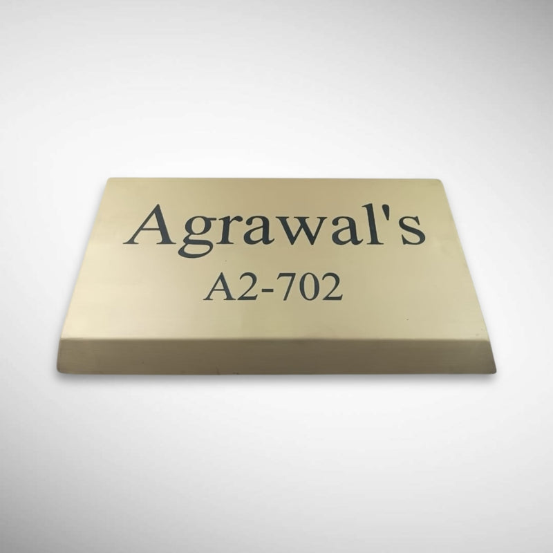 Pure Brass Chamfered Edges with Engraved Names