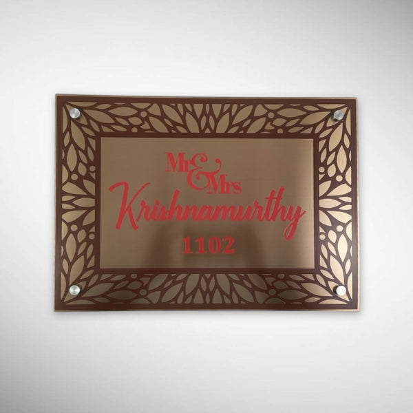 Copper SS Engraving Nameplate with Duco Colored Letters | KRISHNAMURTHY