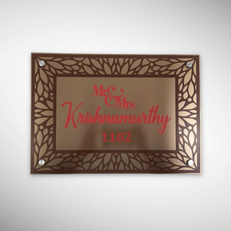 Copper SS Engraving Nameplate with Duco Colored Letters | KRISHNAMURTHY