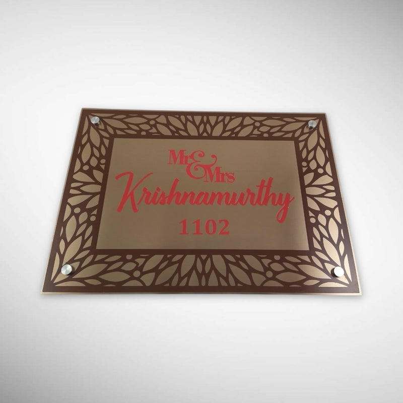 Copper SS Engraving Nameplate with Duco Colored Letters | KRISHNAMURTHY
