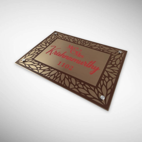 Copper SS Engraving Nameplate with Duco Colored Letters | KRISHNAMURTHY