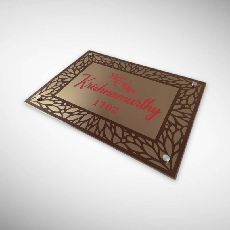 Copper SS Engraving Nameplate with Duco Colored Letters | KRISHNAMURTHY