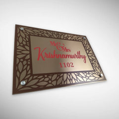 Copper SS Engraving Nameplate with Duco Colored Letters | KRISHNAMURTHY