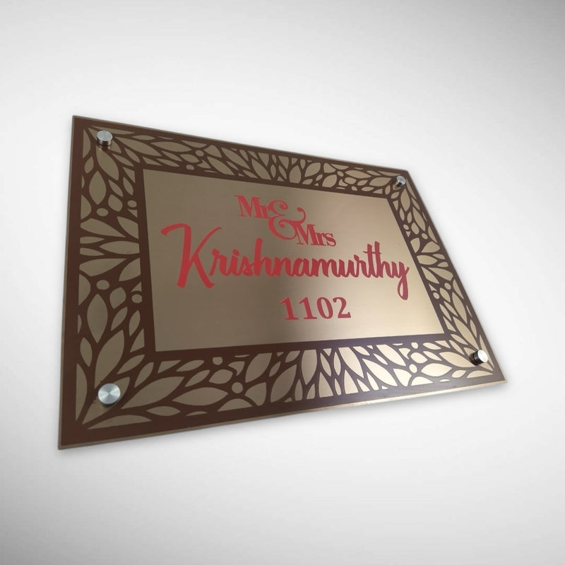 Copper SS Engraving Nameplate with Duco Colored Letters | KRISHNAMURTHY
