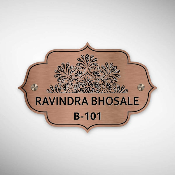 Copper SS Engraving Nameplate with Duco Colored Letters | RAVINDRA BHOSLE