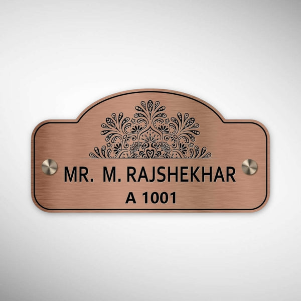Copper SS Engraving Nameplate with Duco Colored Letters | M RAJSHEKHAR