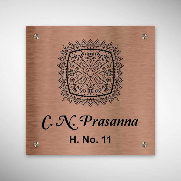 Copper SS Engraving Nameplate with Duco Colored Letters | C N PRASANNA
