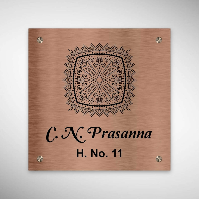 Copper SS Engraving Nameplate with Duco Colored Letters | C N PRASANNA