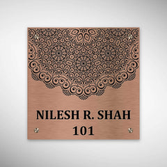 Copper SS Engraving Nameplate with Duco Colored Letters | NILESH SHAH