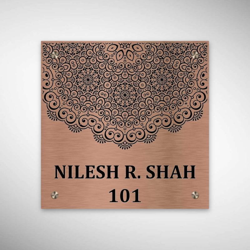 Copper SS Engraving Nameplate with Duco Colored Letters | NILESH SHAH