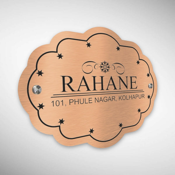 Copper SS Engraving Nameplate with Duco Colored Letters | RAHANE