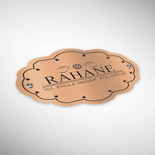 Copper SS Engraving Nameplate with Duco Colored Letters | RAHANE