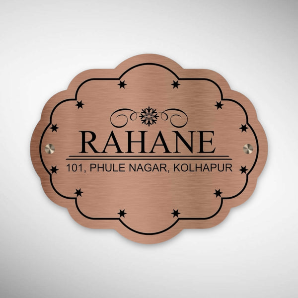 Copper SS Engraving Nameplate with Duco Colored Letters | RAHANE