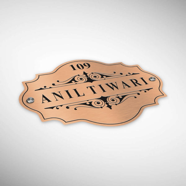 Copper SS Engraving Nameplate with Duco Colored Letters | ANIL TIWARI