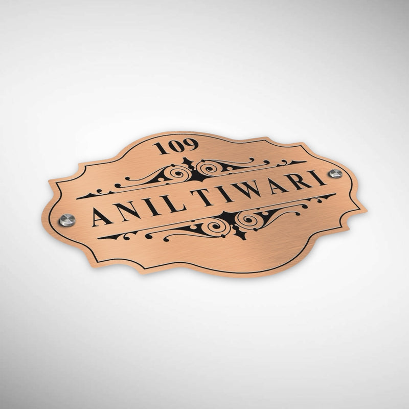 Copper SS Engraving Nameplate with Duco Colored Letters | ANIL TIWARI