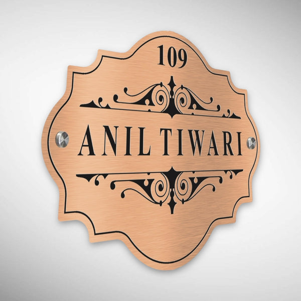 Copper SS Engraving Nameplate with Duco Colored Letters | ANIL TIWARI
