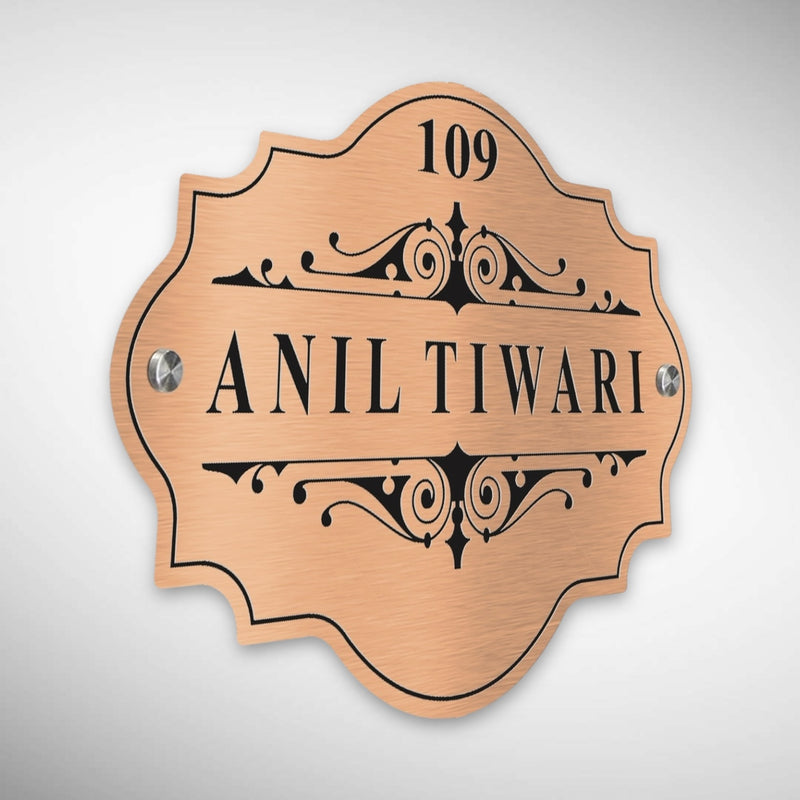 Copper SS Engraving Nameplate with Duco Colored Letters | ANIL TIWARI