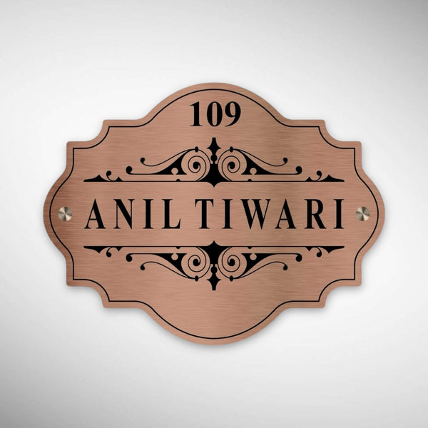 Copper SS Engraving Nameplate with Duco Colored Letters | ANIL TIWARI