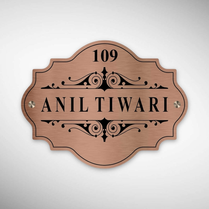 Copper SS Engraving Nameplate with Duco Colored Letters | ANIL TIWARI