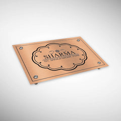 Copper SS Engraving Nameplate with Duco Colored Letters | SHARMA