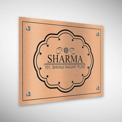 Copper SS Engraving Nameplate with Duco Colored Letters | SHARMA