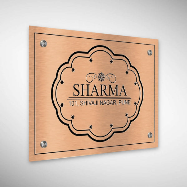 Copper SS Engraving Nameplate with Duco Colored Letters | SHARMA