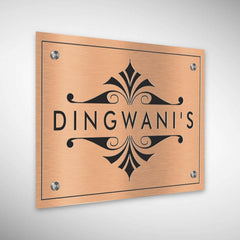 Copper SS Engraving Nameplate with Duco Colored Letters | DINGWANI'S