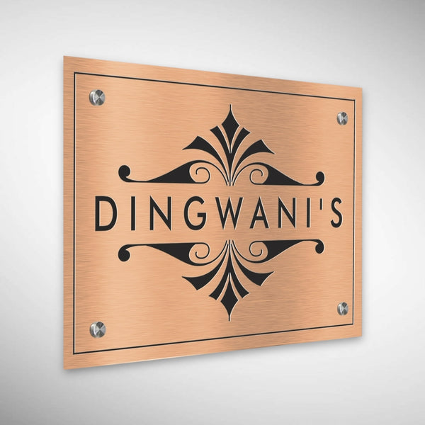 Copper SS Engraving Nameplate with Duco Colored Letters | DINGWANI'S