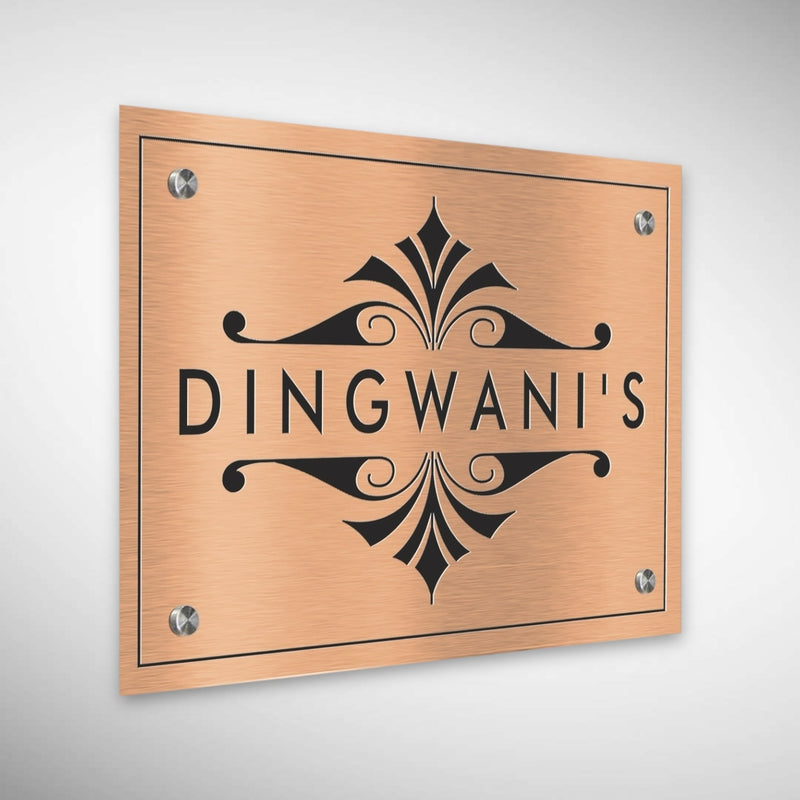 Copper SS Engraving Nameplate with Duco Colored Letters | DINGWANI'S