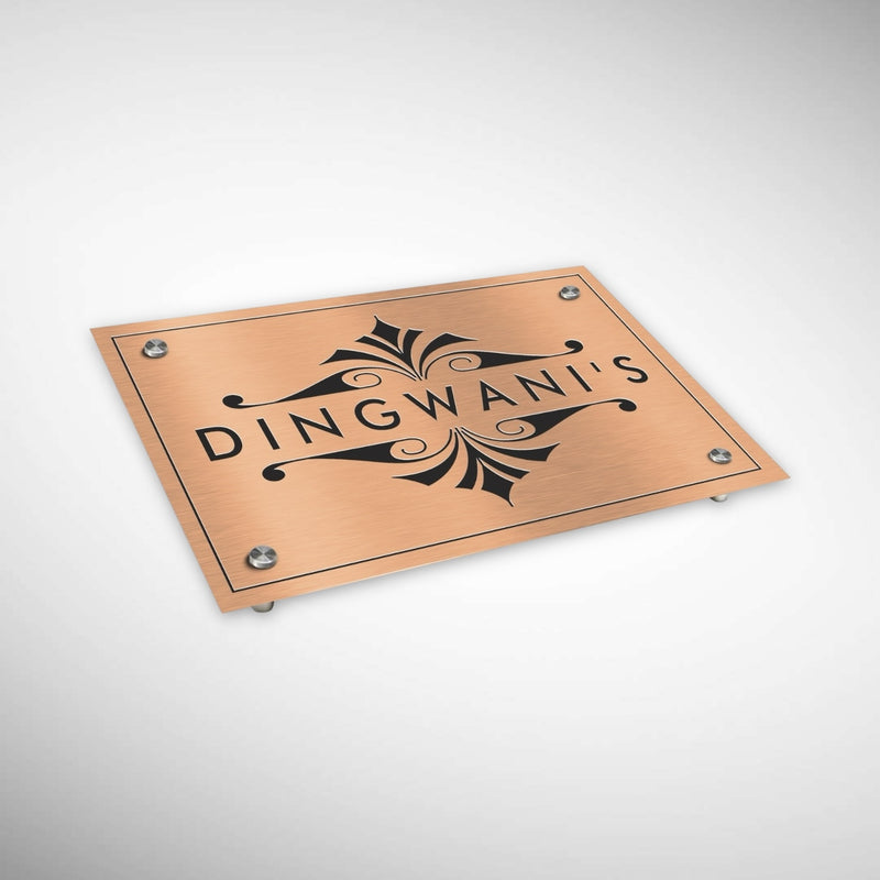 Copper SS Engraving Nameplate with Duco Colored Letters | DINGWANI'S