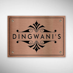 Copper SS Engraving Nameplate with Duco Colored Letters | DINGWANI'S