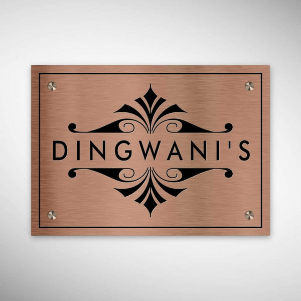 Copper SS Engraving Nameplate with Duco Colored Letters | DINGWANI'S