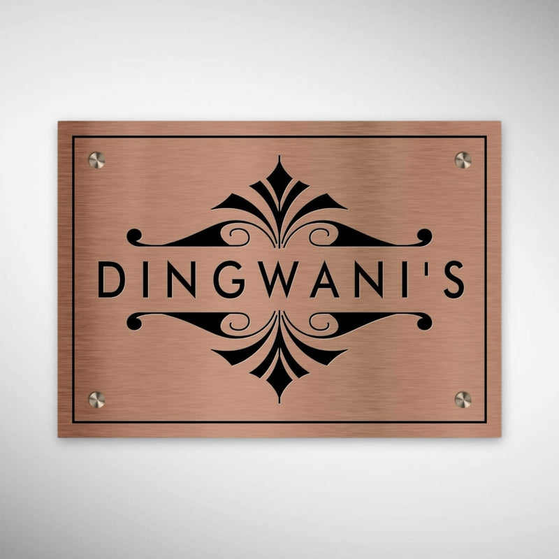 Copper SS Engraving Nameplate with Duco Colored Letters | DINGWANI'S