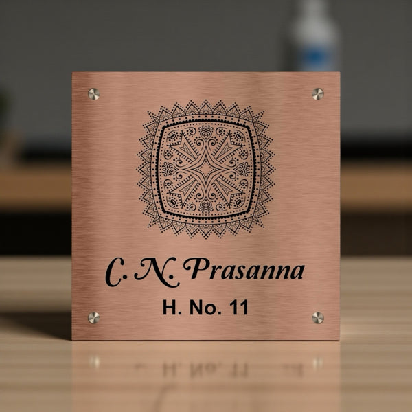 Copper SS Engraving Nameplate with Duco Colored Letters | C N PRASANNA