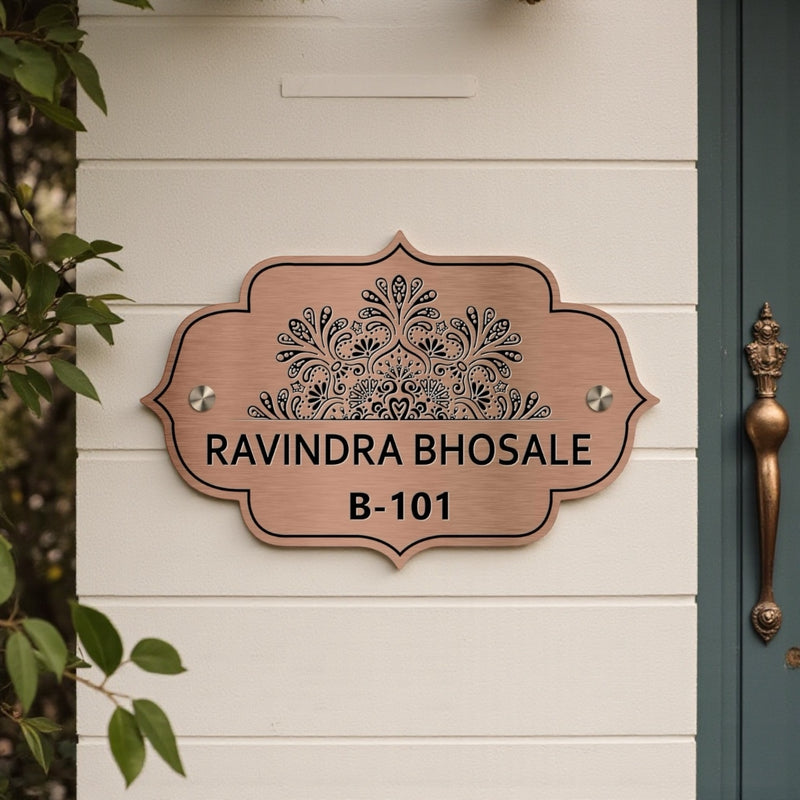 Copper SS Engraving Nameplate with Duco Colored Letters | RAVINDRA BHOSLE