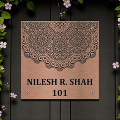 Copper SS Engraving Nameplate with Duco Colored Letters | NILESH SHAH