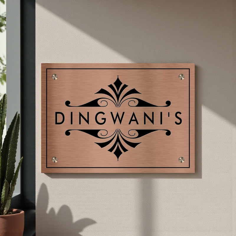 Copper SS Engraving Nameplate with Duco Colored Letters | DINGWANI'S