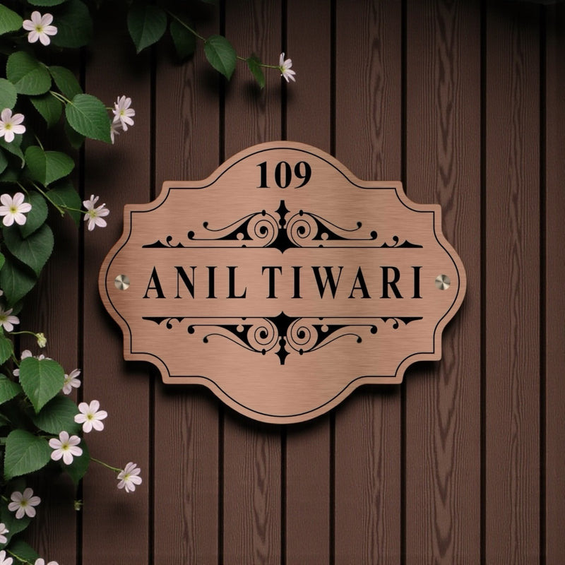 Copper SS Engraving Nameplate with Duco Colored Letters | ANIL TIWARI