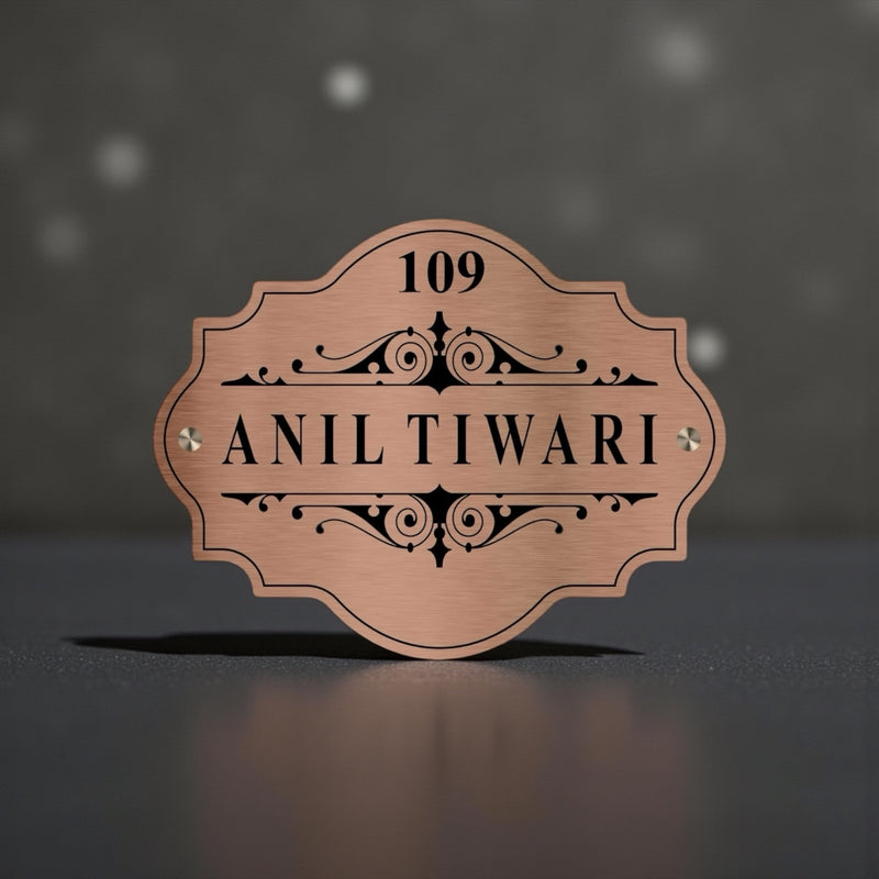 Copper SS Engraving Nameplate with Duco Colored Letters | ANIL TIWARI