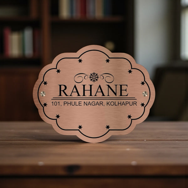 Copper SS Engraving Nameplate with Duco Colored Letters | RAHANE