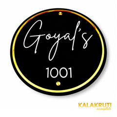 KKAA0008 Goyal's 1001 acrylic nameplate — elevated angle, corrected original thin material profile