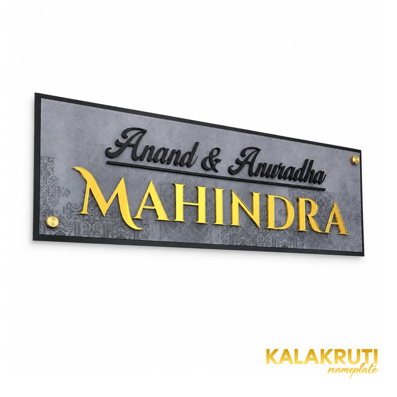 KKAA0034 acrylic nameplate — left angle