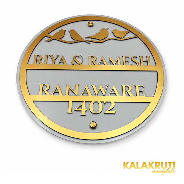 KKAA0036 acrylic nameplate — additional elevated view