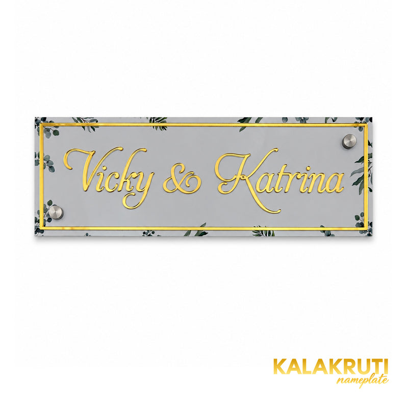 KKAA0039 acrylic nameplate — front view